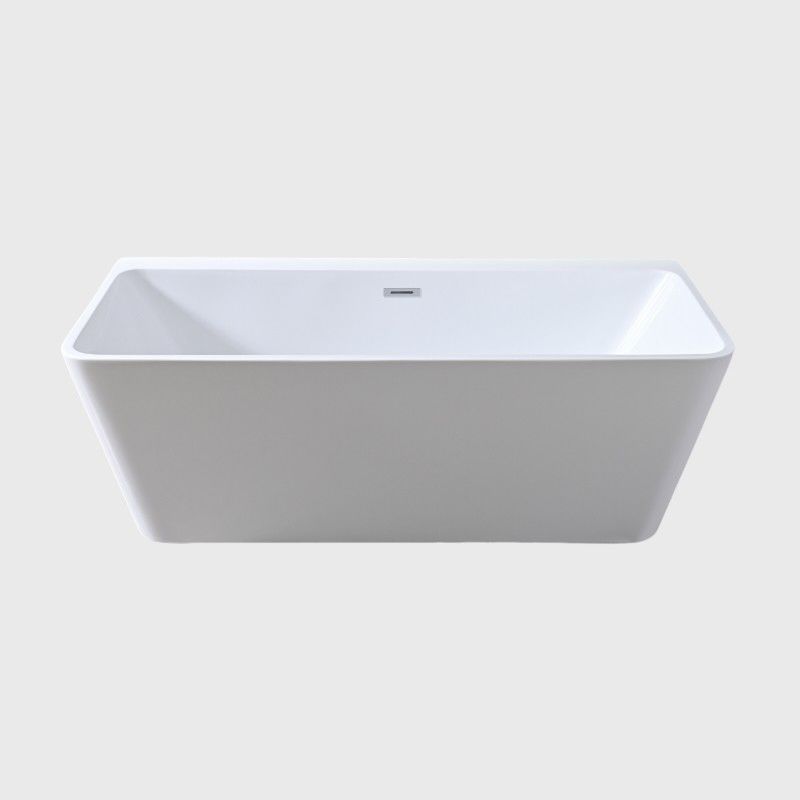 Indoor Freestanding Tub Against Wall Acrylic Soaking Fluted Back To Wall Bath 1400mm