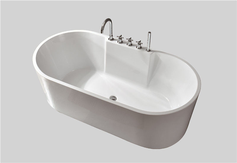 Acrylic Wall Faced Freestanding Bath Back To Wall Modern Curved Bath Rectangular