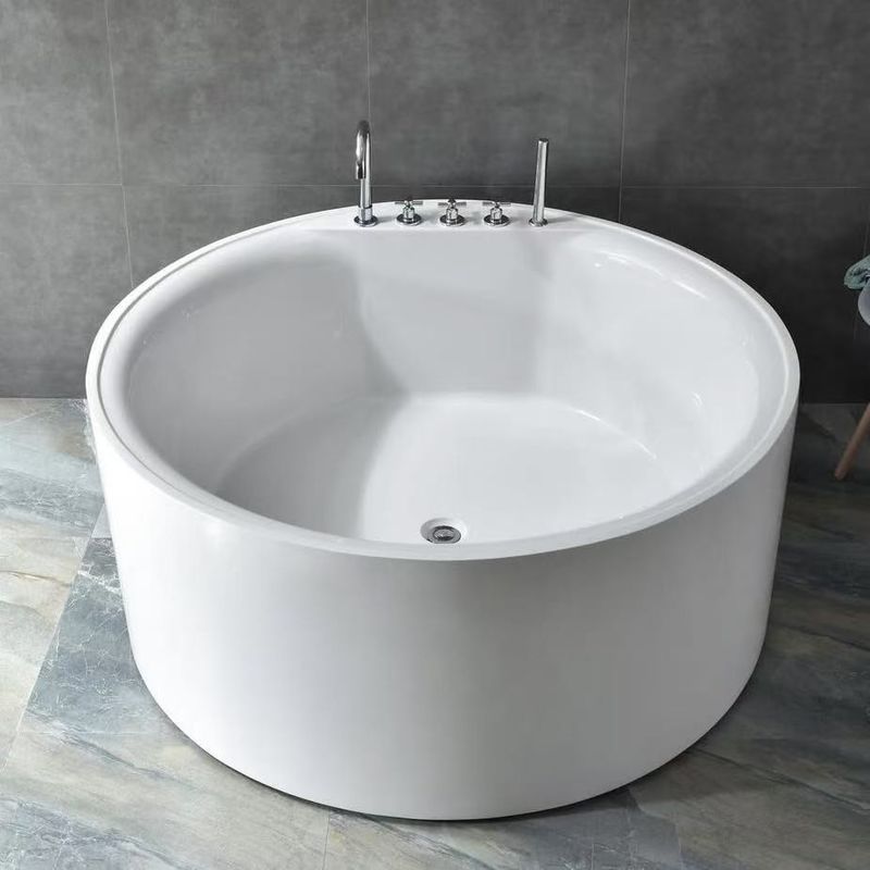 Round Seamless Bonding Acrylic Free Standing Bathtubs Stain Resistant