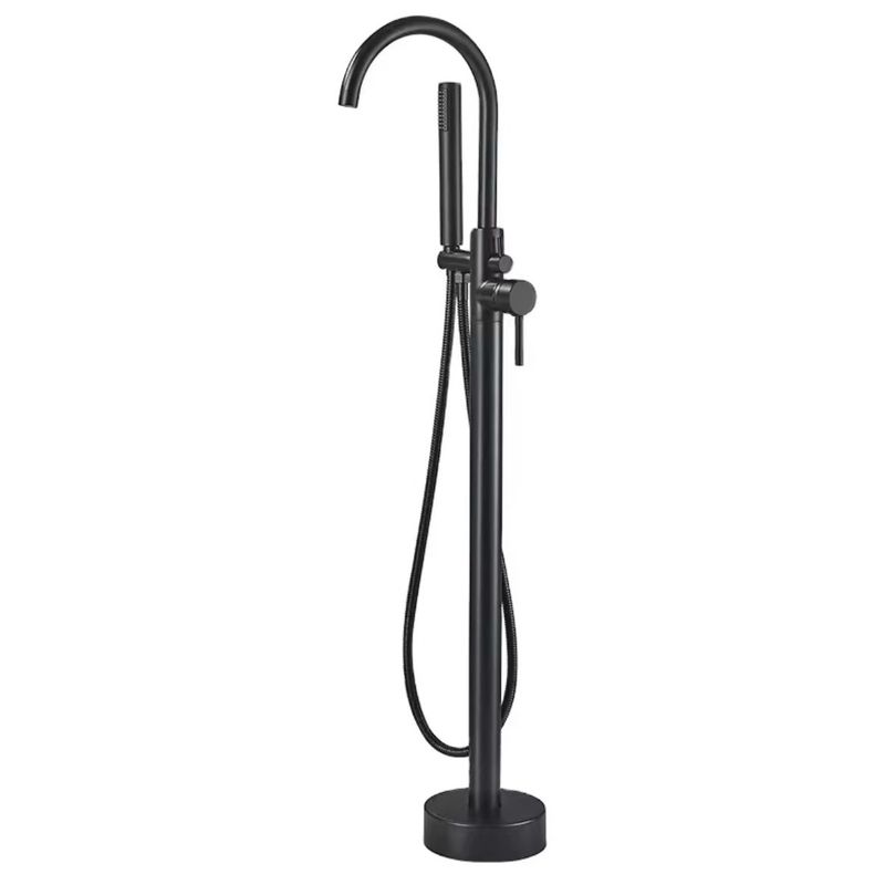 Resin Freestanding Bathtub Accessories Detachable Shower Faucet Taps Black Brass