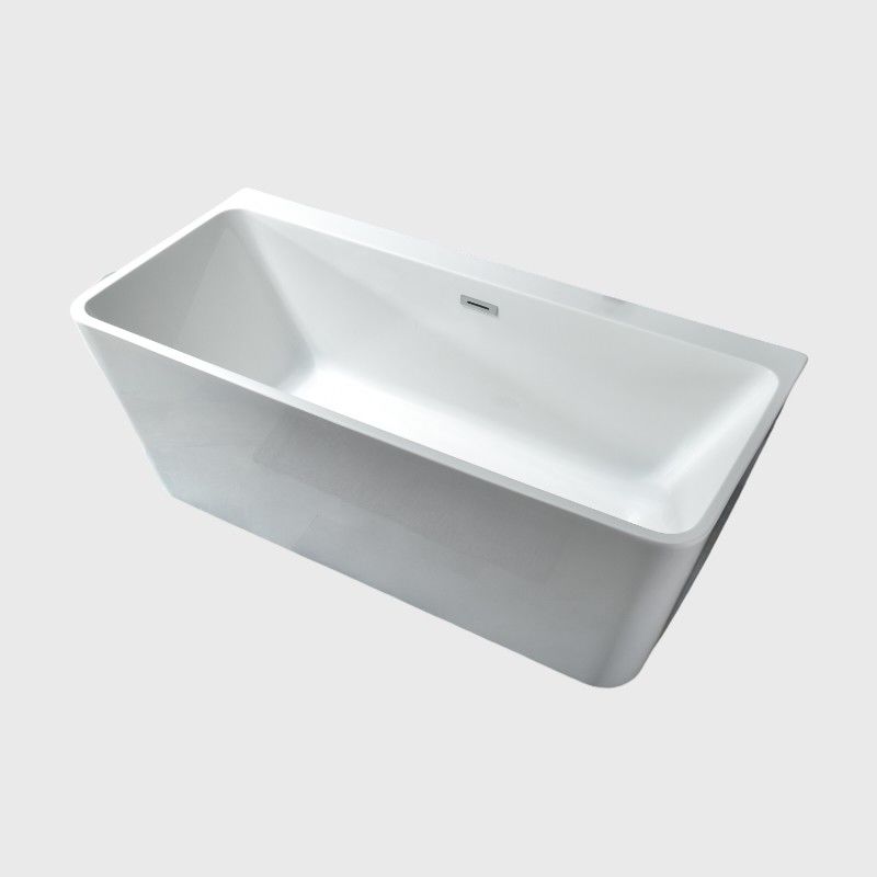 Alkali Free White Acrylic Back To Wall Bathtubs Freestanding Deep Soaking 1400mm