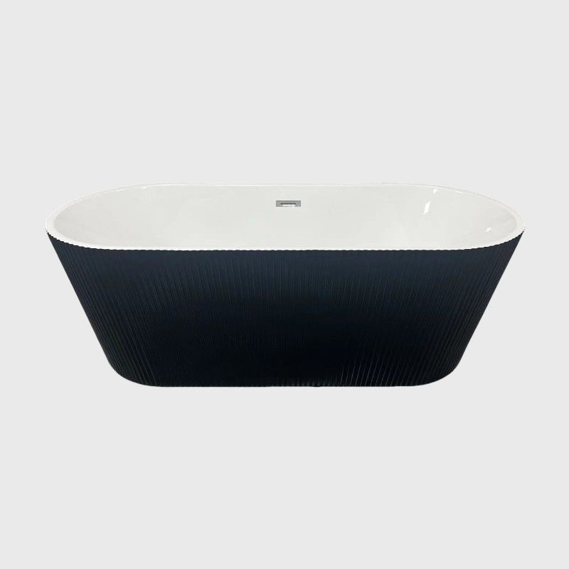 Oval Rectangular White Black Corner Bathtub Stacked Acrylic Free Standing 67"