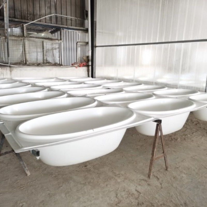 Bathroom Reinforced Acrylic FRP Custom Freestanding Bathtub Rectangular Seamless Deep Soaking