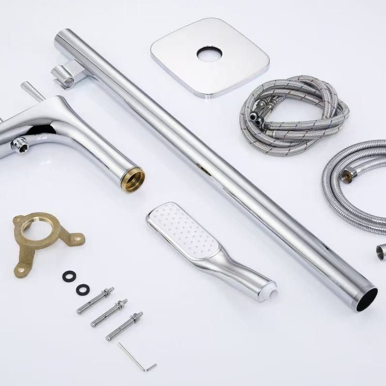 Modern Brass Chrome Bathtub Faucet Floor Mount Acrylic Clawfoot Tub