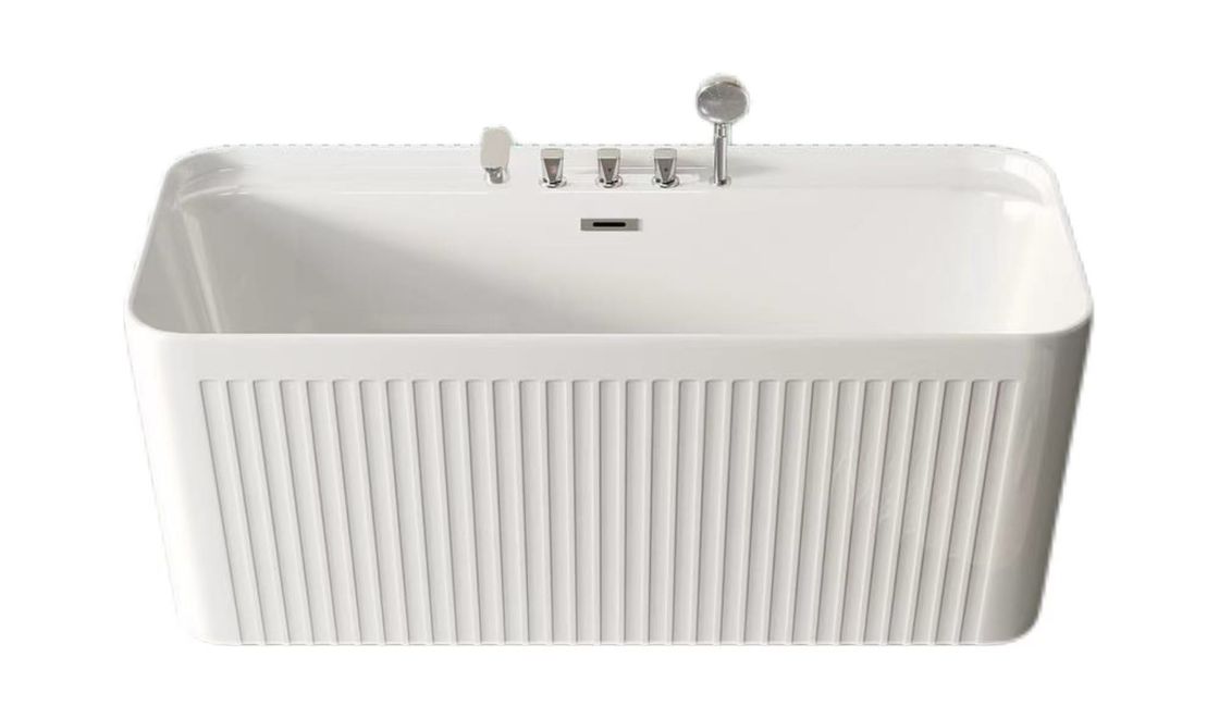 Adults Rectangle Acrylic Soaking Tubs White 51 Inch Freestanding Tub ODM