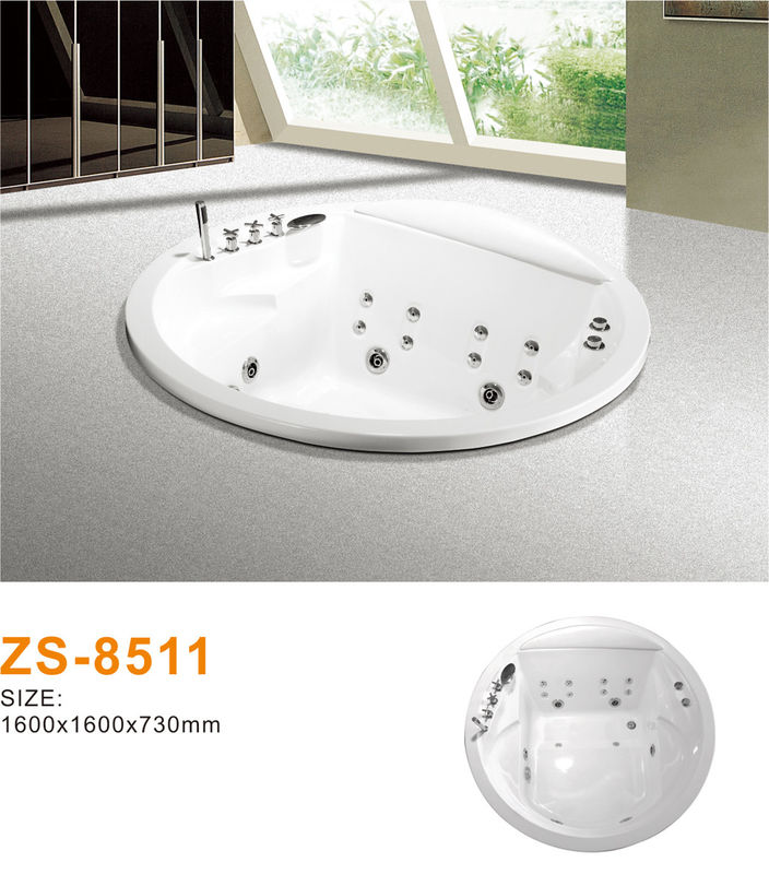 Luxury Boutique Hotel Acrylic Freestanding Whirlpool Bathtub with Integrated Bluetooth Sound System