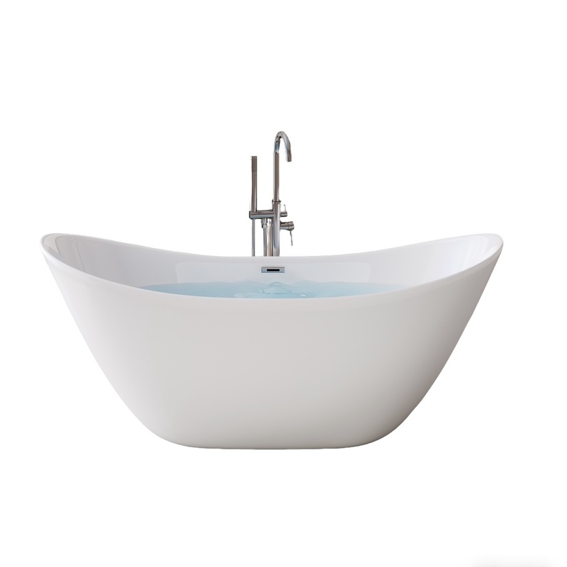 Luxurious Acrylic Slipper Bathtubs with High-Gloss Finish for a Warm and Tactile Bathing Experience