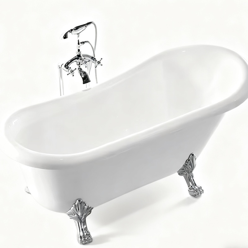Easy to Clean and Durable Customizable Size Acrylic Slipper Bathtub for Modern Bathrooms