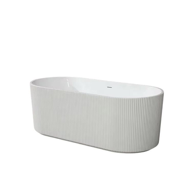 Contemporary Oval Design Acrylic Slipper Bathtub with Overflow and 5-year Warranty Freestanding Soaking Tub