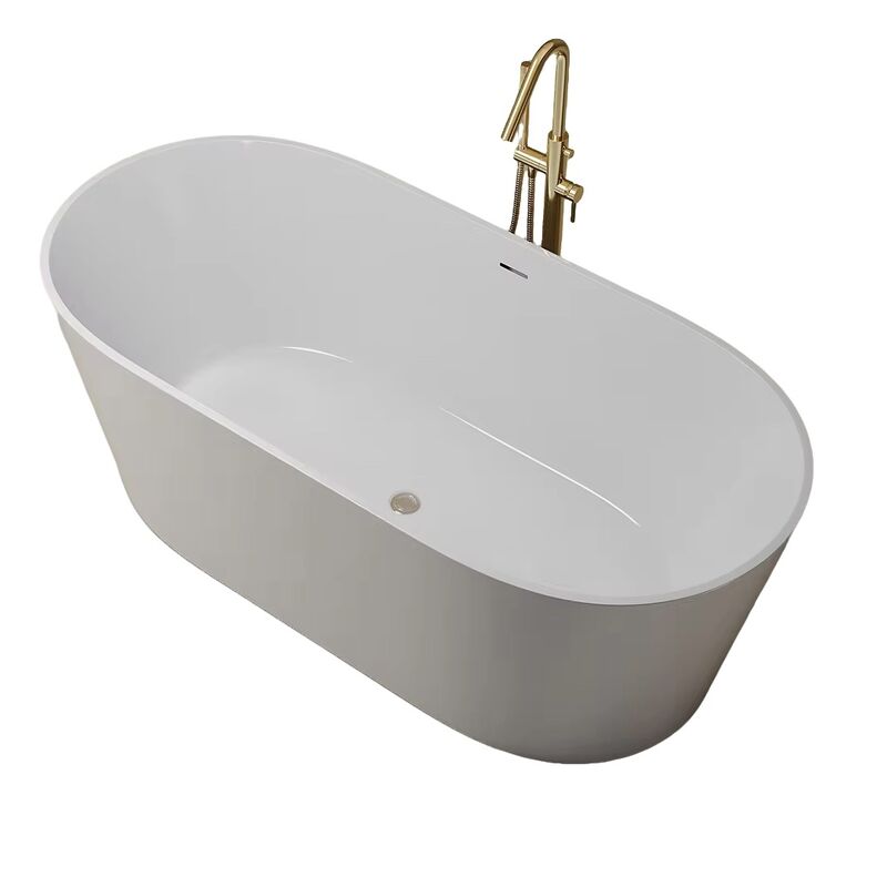 Customizable Acrylic Free Standing Bathtub with 5-year Warranty and Smooth Surface in 1500x750x720mm Size