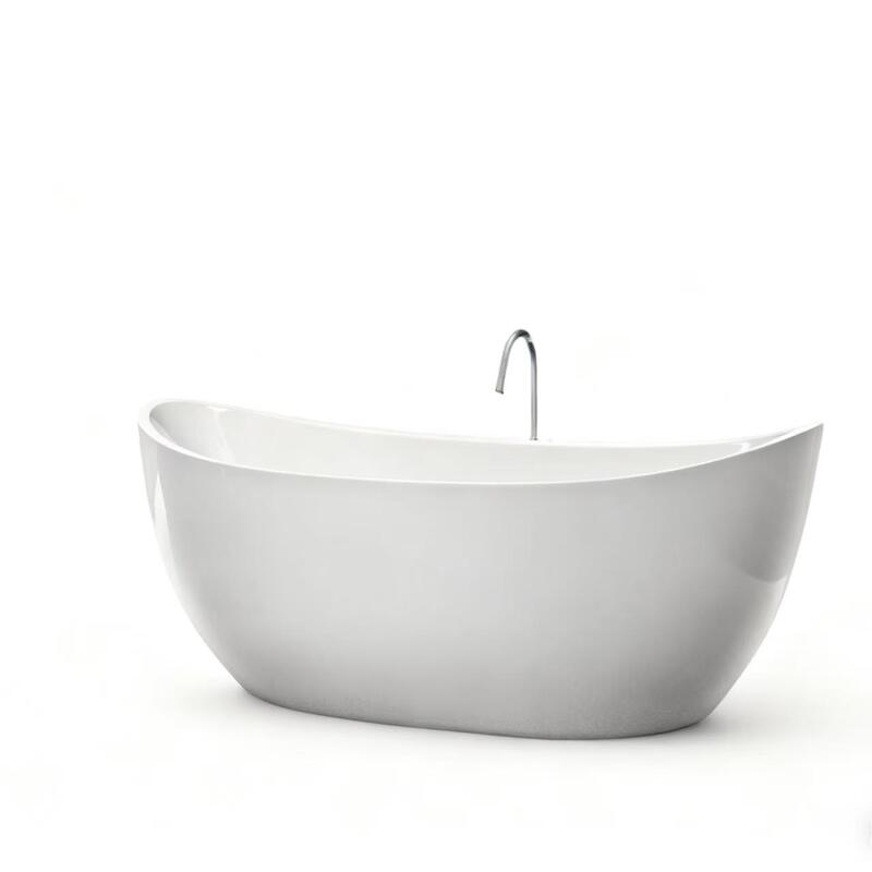High-Quality Acrylic Free Standing Bathtub with Reinforced Fiberglass Layers and 5-Year Structural Warranty
