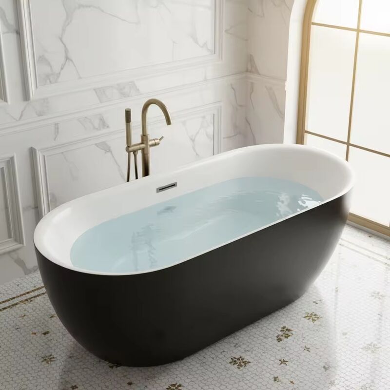 Modern Freestanding Bath Tub Oval Bathtub for Indoor Soaking Factory Wholesale Home Bathroom Use Hotel Villa Project