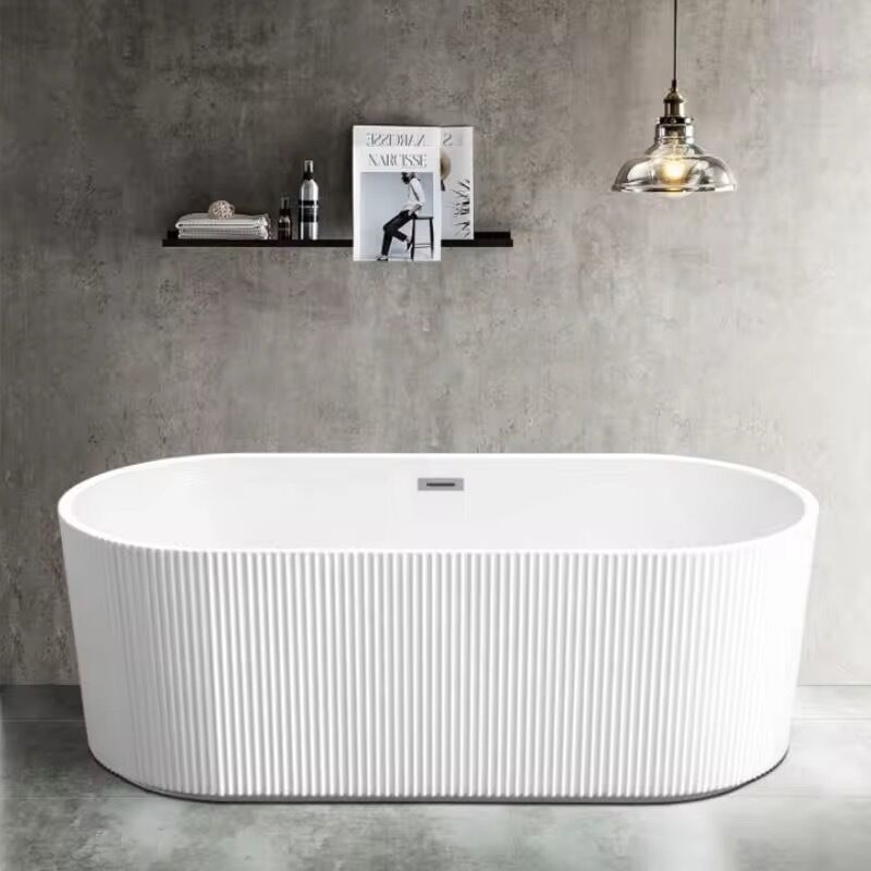 Contemporary Acrylic Free Standing Bathtub with Reinforced Structure Non Toxic Material for Ultimate Bathing Comfort
