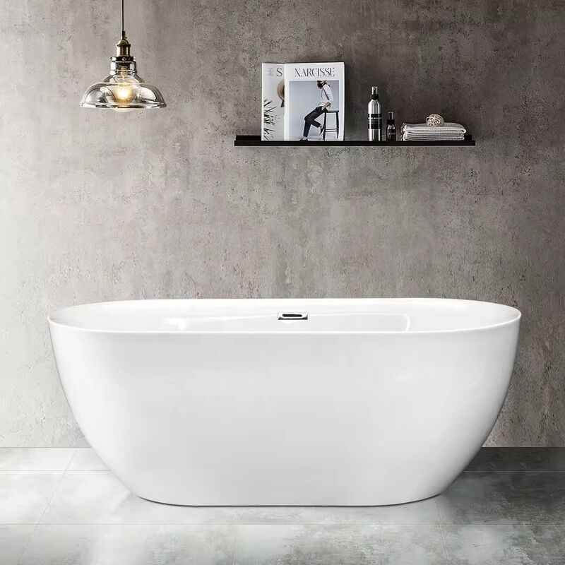 Durable 1500x750x720mm Acrylic Free Standing Bathtub with Seamless Bonding and Fiberglass Reinforcement