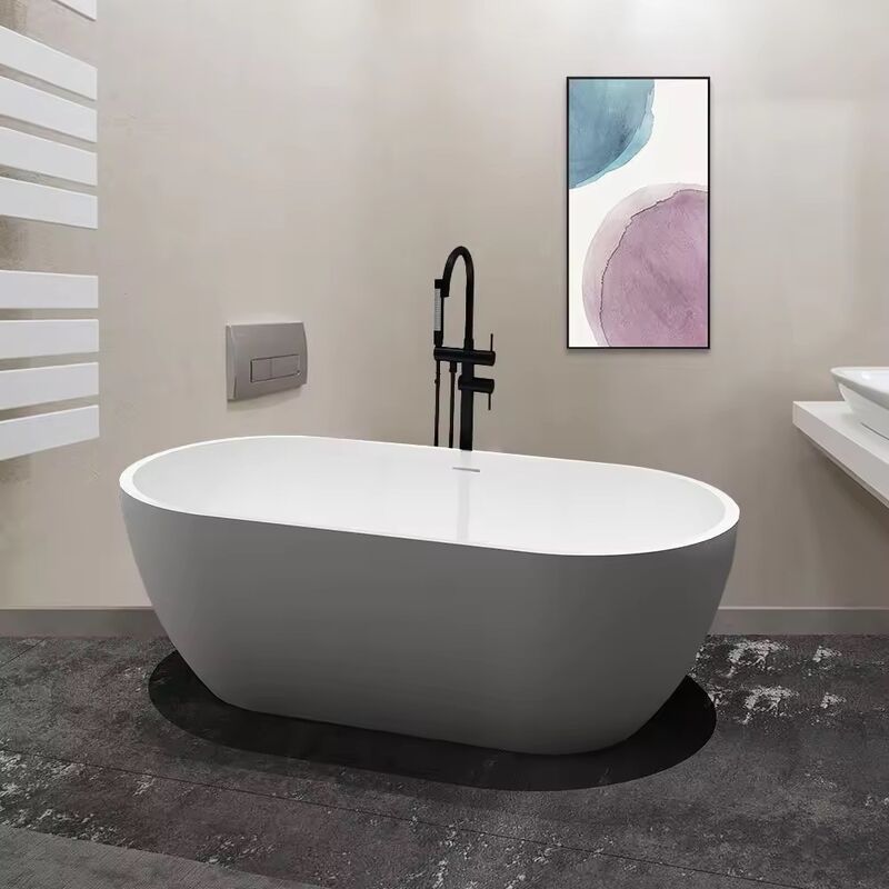 Durable Acrylic Free Standing Bathtub with Fiberglass Reinforcement Seamless Bonding and Anti-Slip Treatment