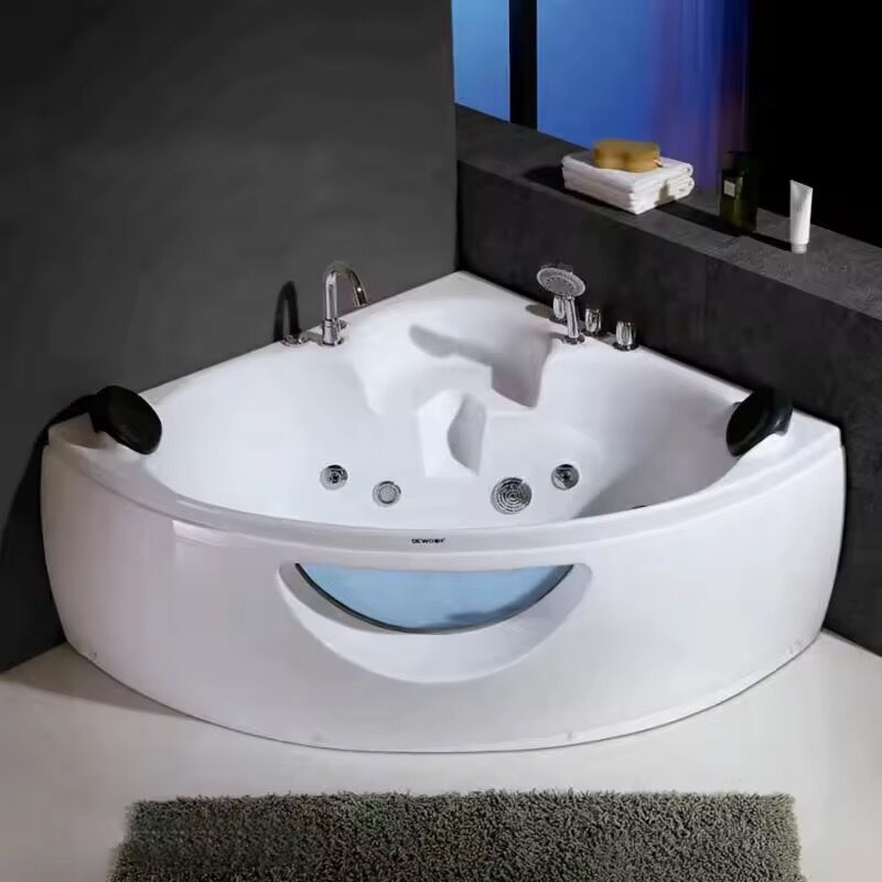 Luxury Acrylic Freestanding Bathtub with Corner Design and Massage Function for Spa Experience