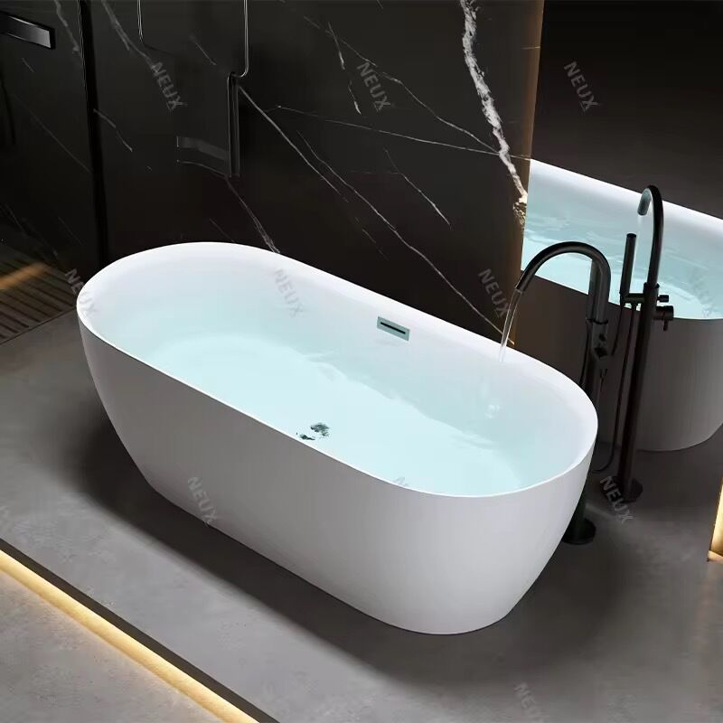 Elegant Acrylic Free Standing Bathtub with Heat Retention, Easy Maintenance, and Customizable Size for Homes and Hotels