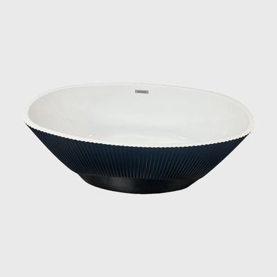 Blanc noir solide acrylique autonome d'angle baignoire jeté plancher monté 1700mm